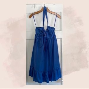 Banana Republic Blue Silk Halter Mini Dress